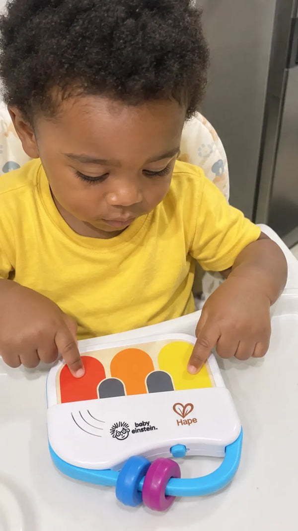 Cliente com o Mini Piano Magic Touch Hape 4