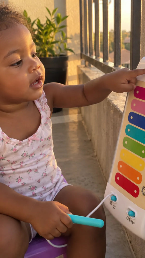 Cliente com o Xilofone Magic Touch Hape 4