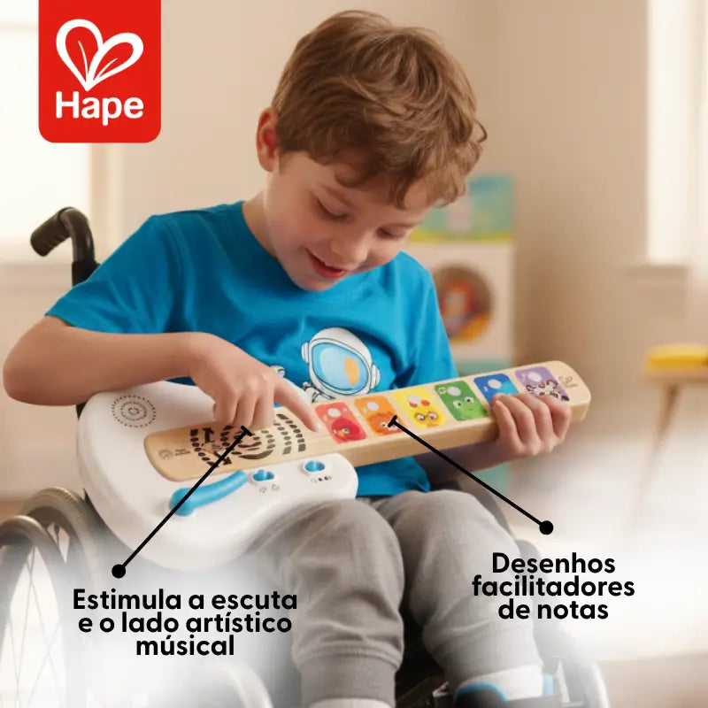 Guitarra Infantil Brinquedo Musical Educativo de Madeira com Magic Touch – Hape