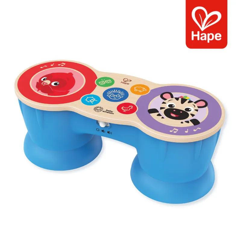 Bongo Musical Infantil de Madeira Premium com Tecnologia Magic Touch Luzes e Melodias – Hape