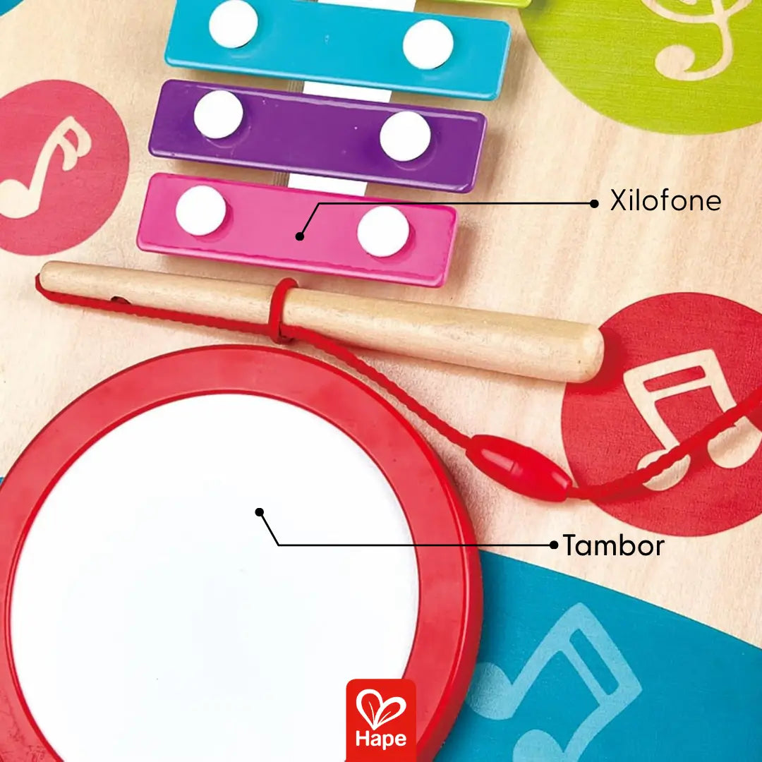Hape Premium Andador Musical Educativo de Madeira com Atividades para Bebês