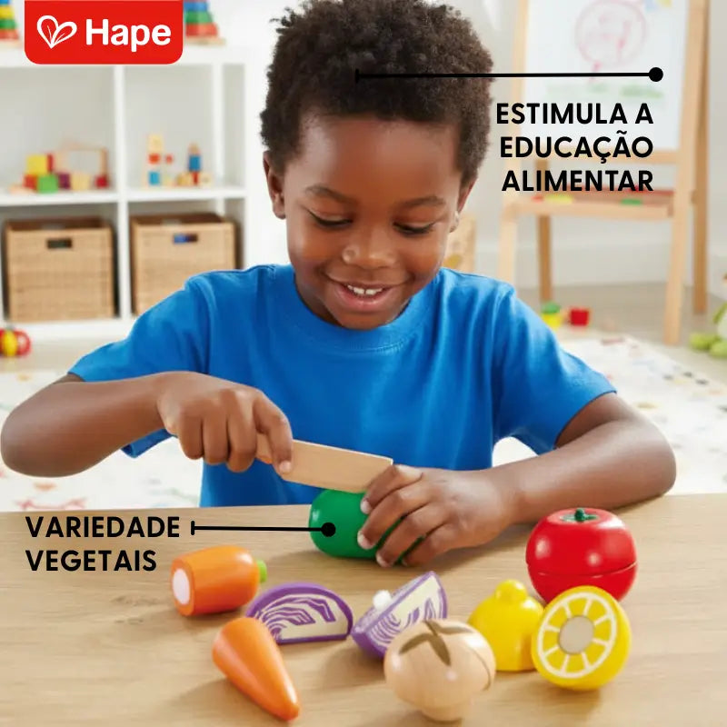 Set de Vegetais de Madeira para Cortar com Velcro | Hape