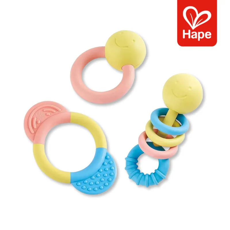 Kit Sensorial Premium para Bebês em Madeira com Texturas e Cores Suaves – Hape