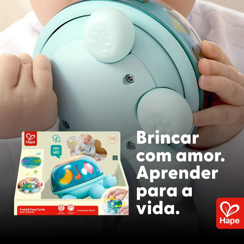 Tartaruga Musical de Madeira Gire e Toque | HAPE