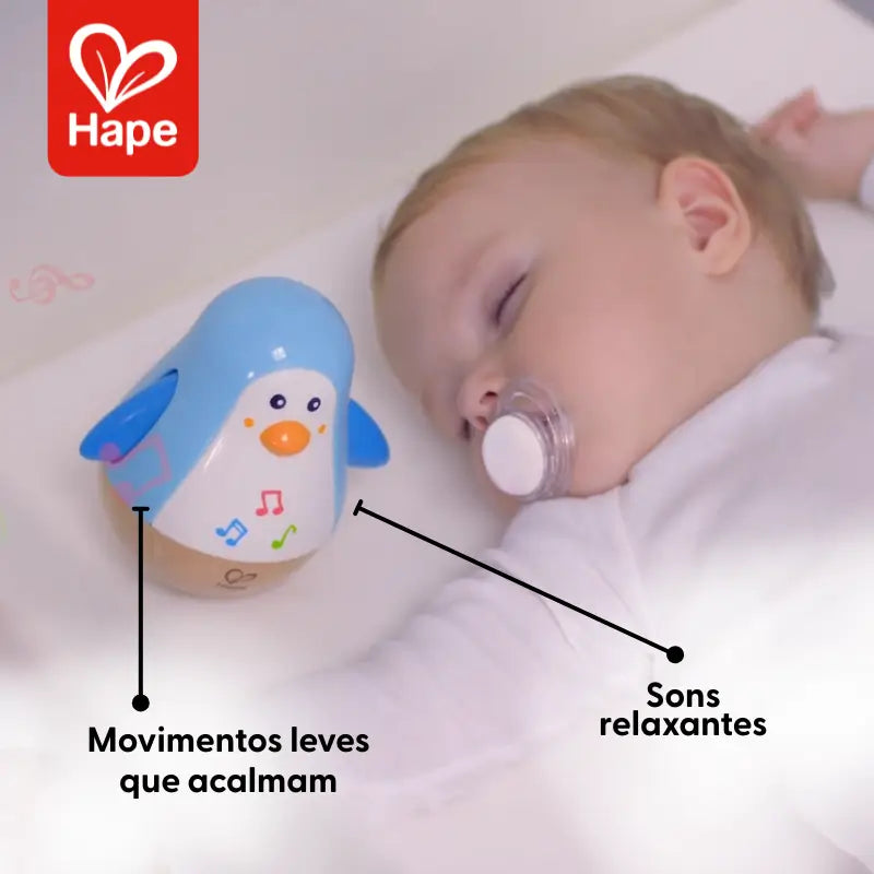 Pinguim Musical Sensorial Balançante Premium Com Movimento e Som Suave – Hape