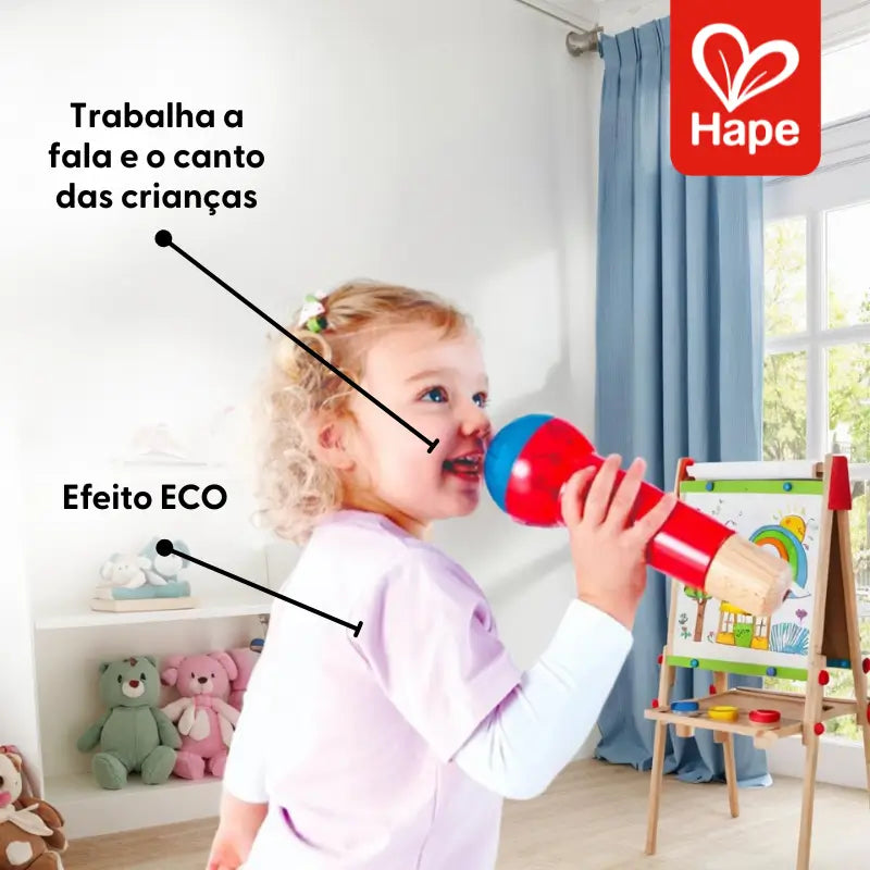 Microfone Infantil Premium Educativo Mágico Sem Pilhas com Efeito Eco e Design Alemão – Hape
