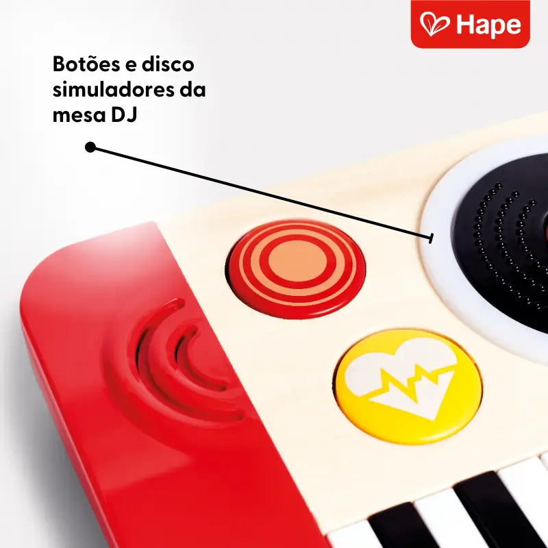DJ Mix & Spin Studio Brinquedo Musical Infantil com Teclado, Luzes e Efeitos Especiais – Hape