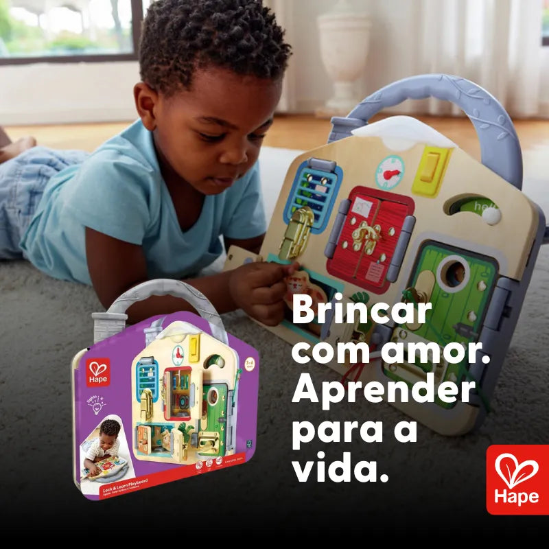 Painel de Atividades de Madeira com Trincos e Fechaduras | HAPE
