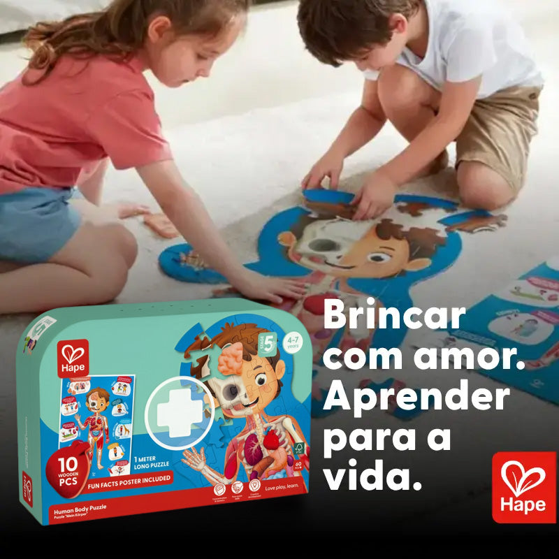 Quebra-Cabeça Corpo Humano Gigante 3D e Anatomia Infantil | Hape