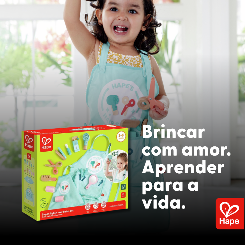 Set de Cabeleireiro Infantil de Madeira com Secador de Som | Hape