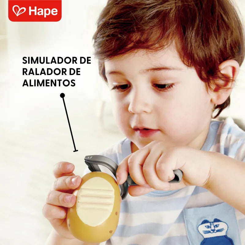 Set de Vegetais de Madeira para Cortar com Ralador e Tábua | Hape