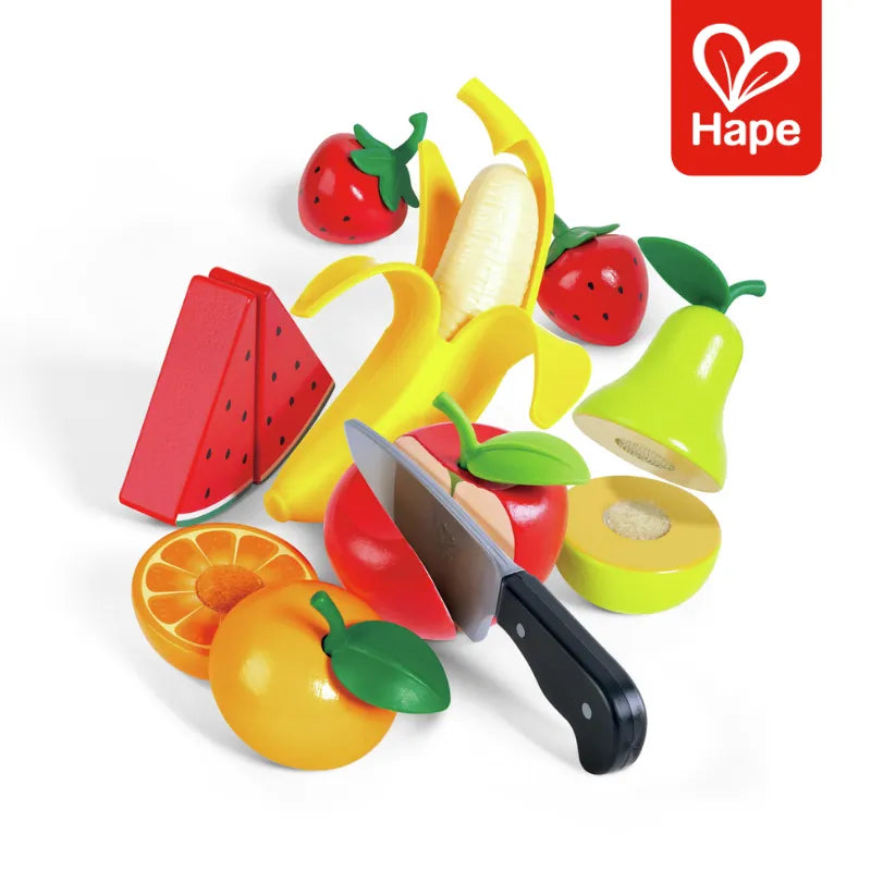Kit Frutas Infantis para Cortar com Velcro e Banana Descascável | Hape