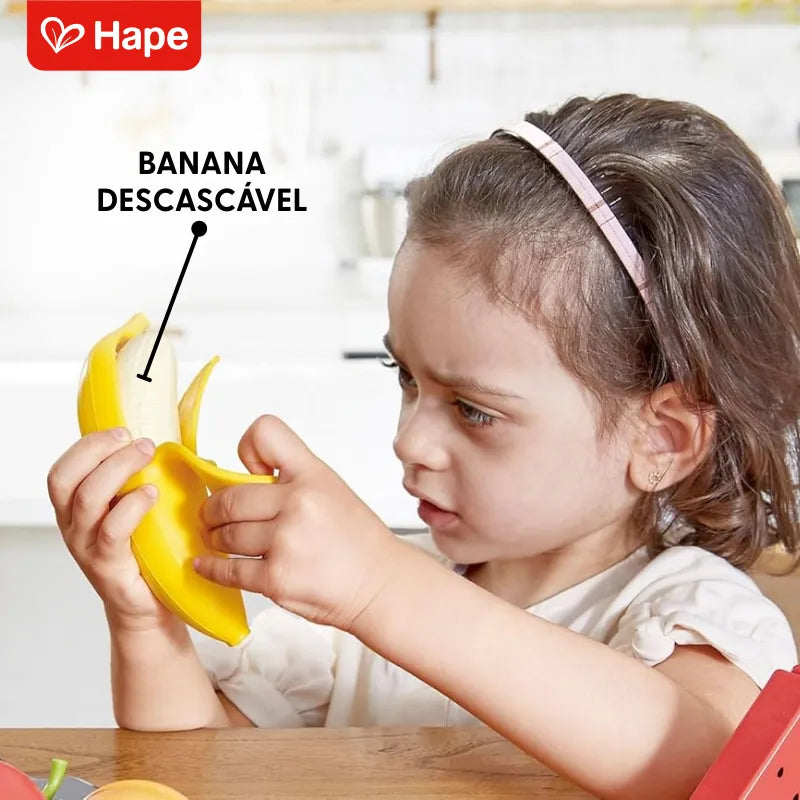 Kit Frutas Infantis para Cortar com Velcro e Banana Descascável | Hape