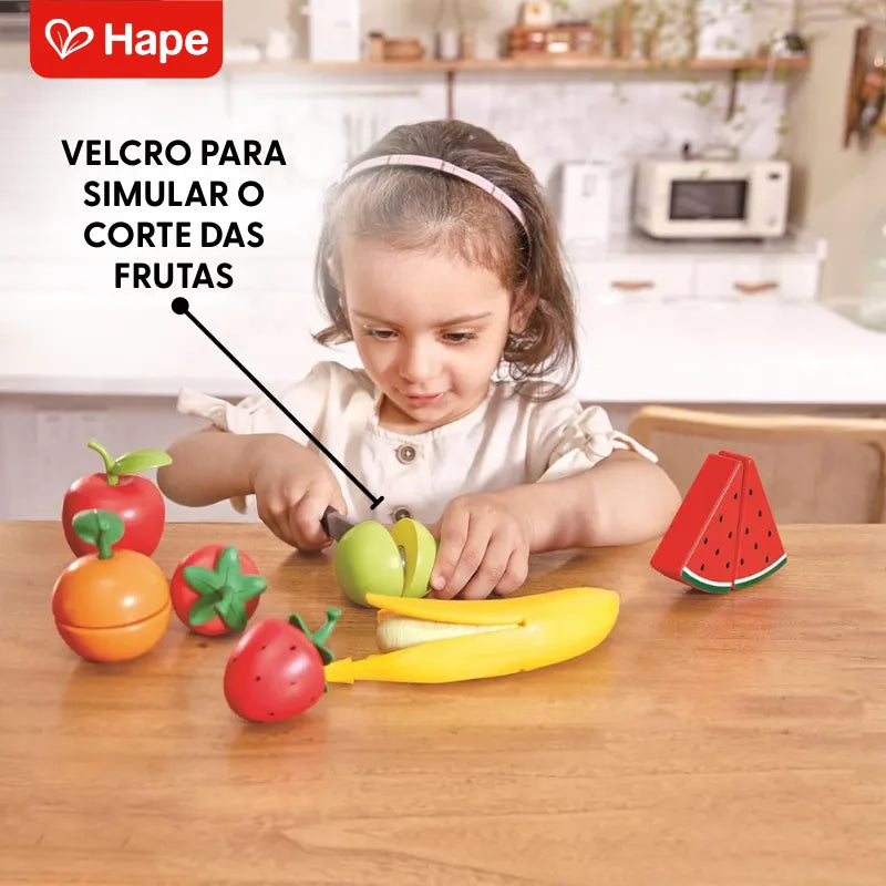 Kit Frutas Infantis para Cortar com Velcro e Banana Descascável | Hape