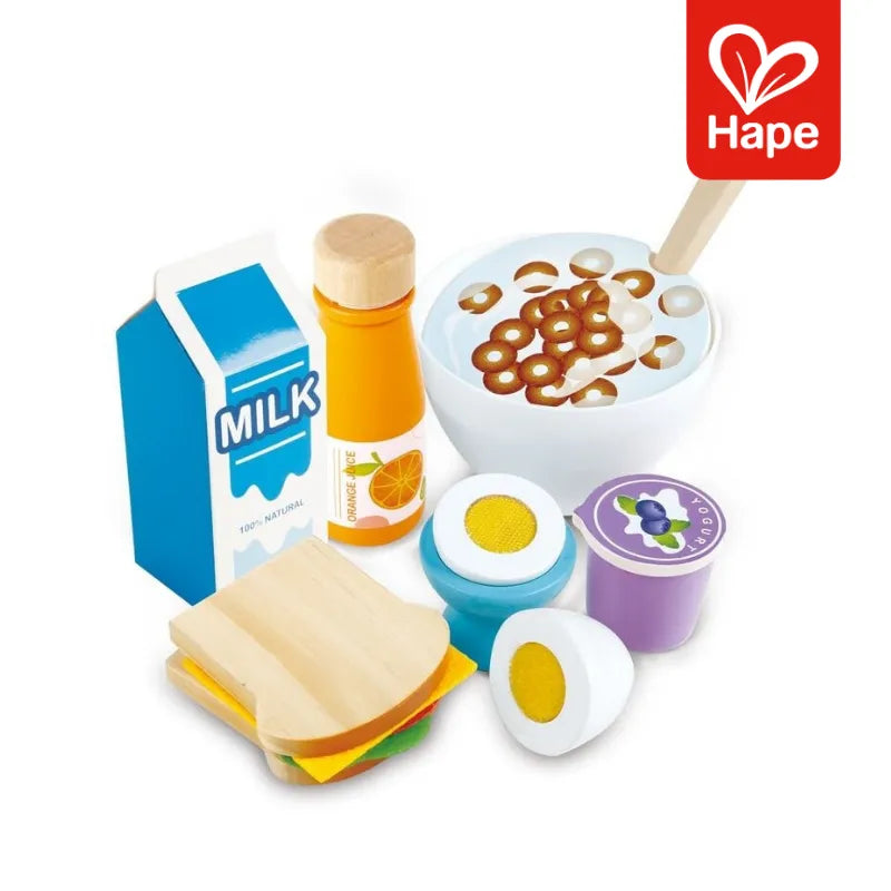Kit Café da Manhã Infantil com Iogurte, Leite e Cereais para Faz de Conta | Hape