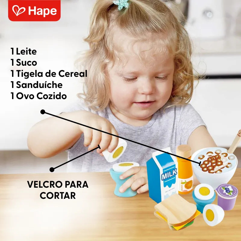 Kit Café da Manhã Infantil com Iogurte, Leite e Cereais para Faz de Conta | Hape