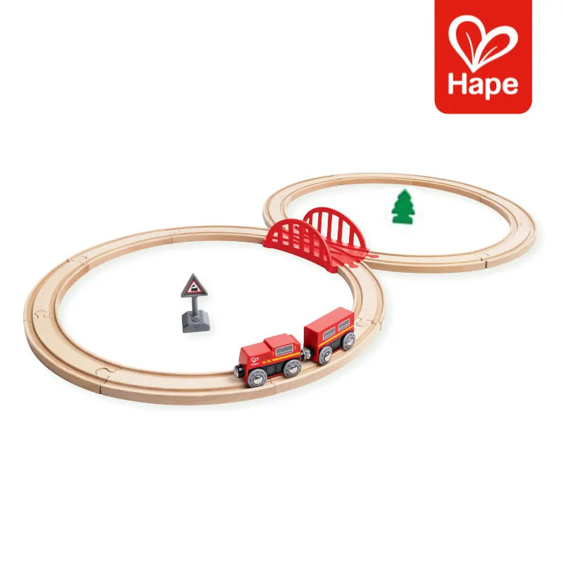 Ferrovia Clássica Formato de 8 Premium – Trenzinho Educativo de Madeira com Design Alemão – Hape