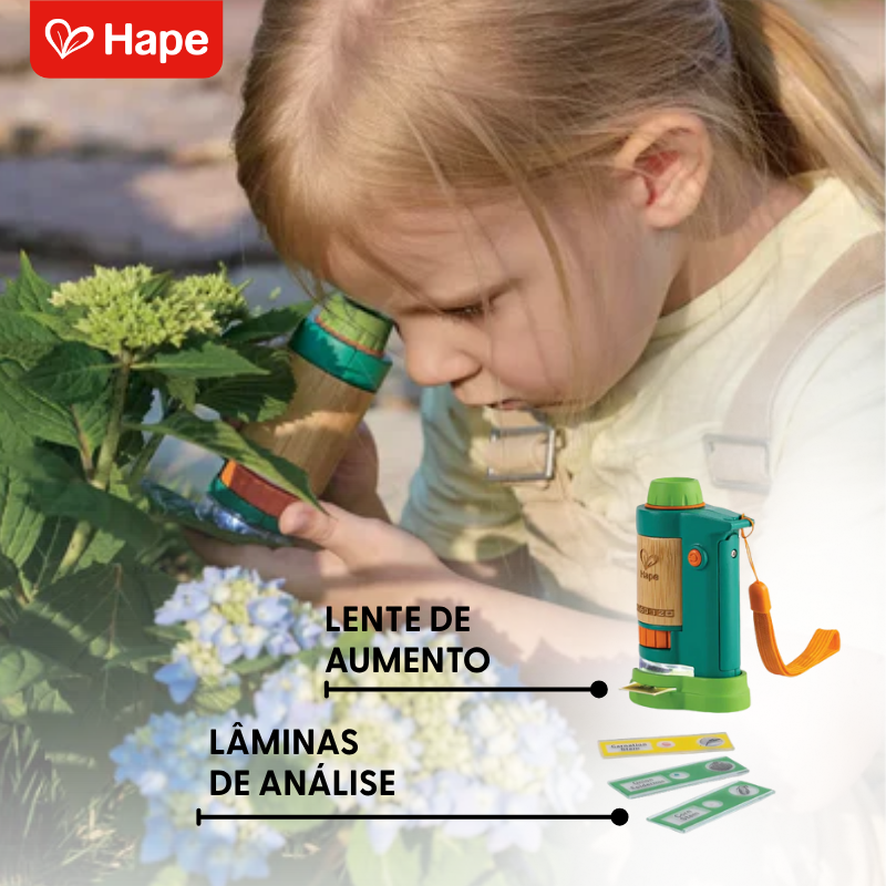 Microscópio Infantil Portátil com LED 120x | Hape