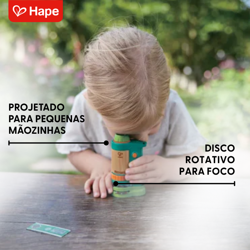 Microscópio Infantil Portátil com LED 120x | Hape