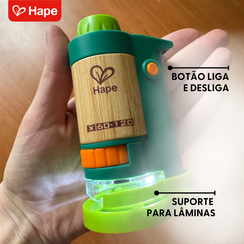 Microscópio Infantil Portátil com LED 120x | Hape