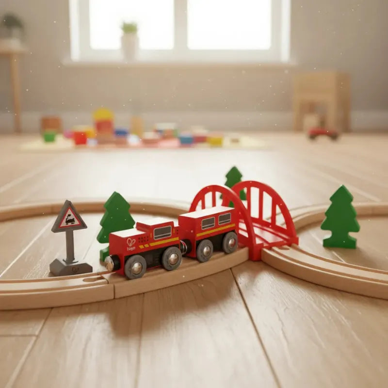 Ferrovia Clássica Formato de 8 Premium – Trenzinho Educativo de Madeira com Design Alemão – Hape