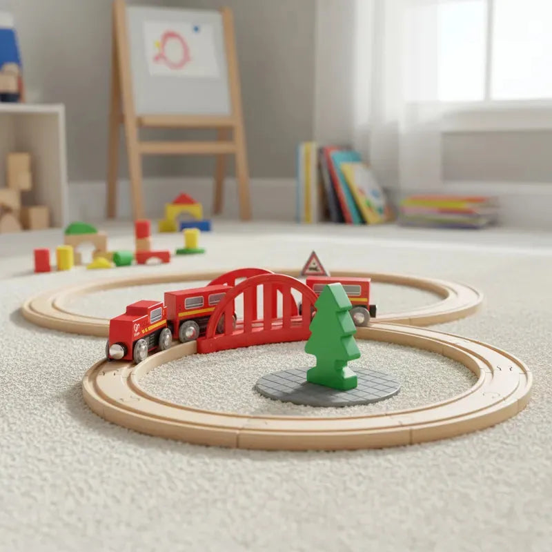 Ferrovia Clássica Formato de 8 Premium – Trenzinho Educativo de Madeira com Design Alemão – Hape