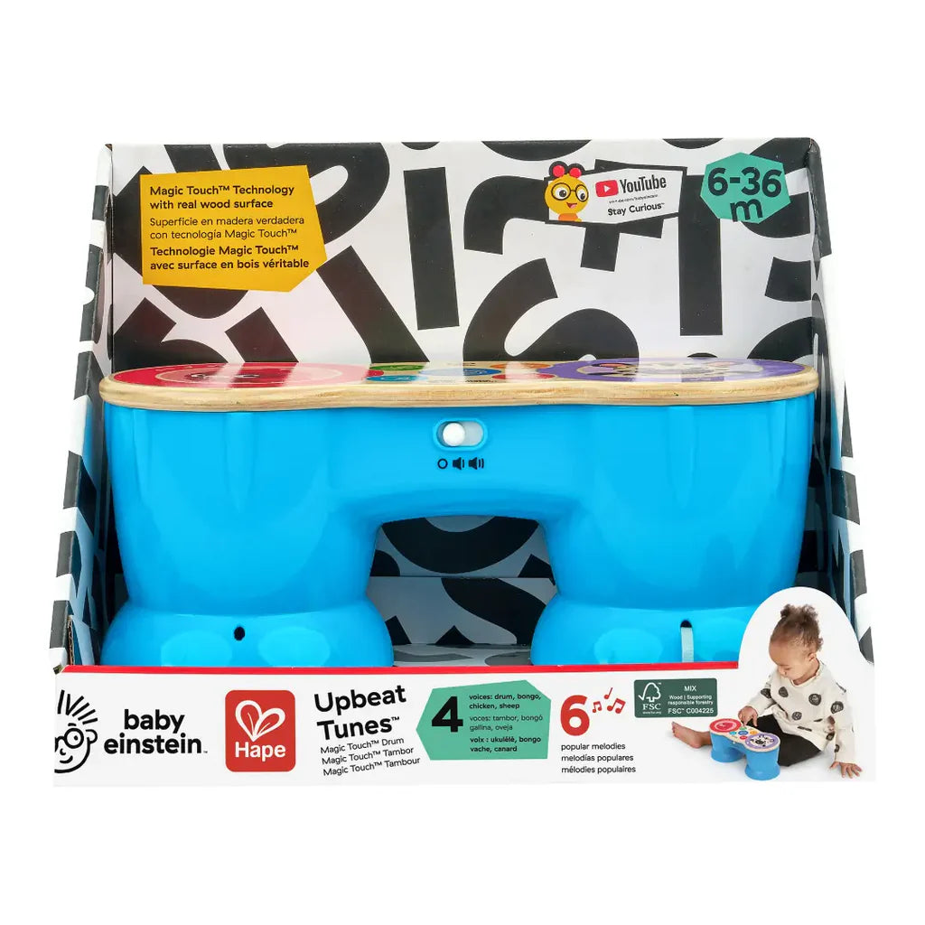 Bongo Musical Infantil de Madeira Premium com Tecnologia Magic Touch Luzes e Melodias – Hape