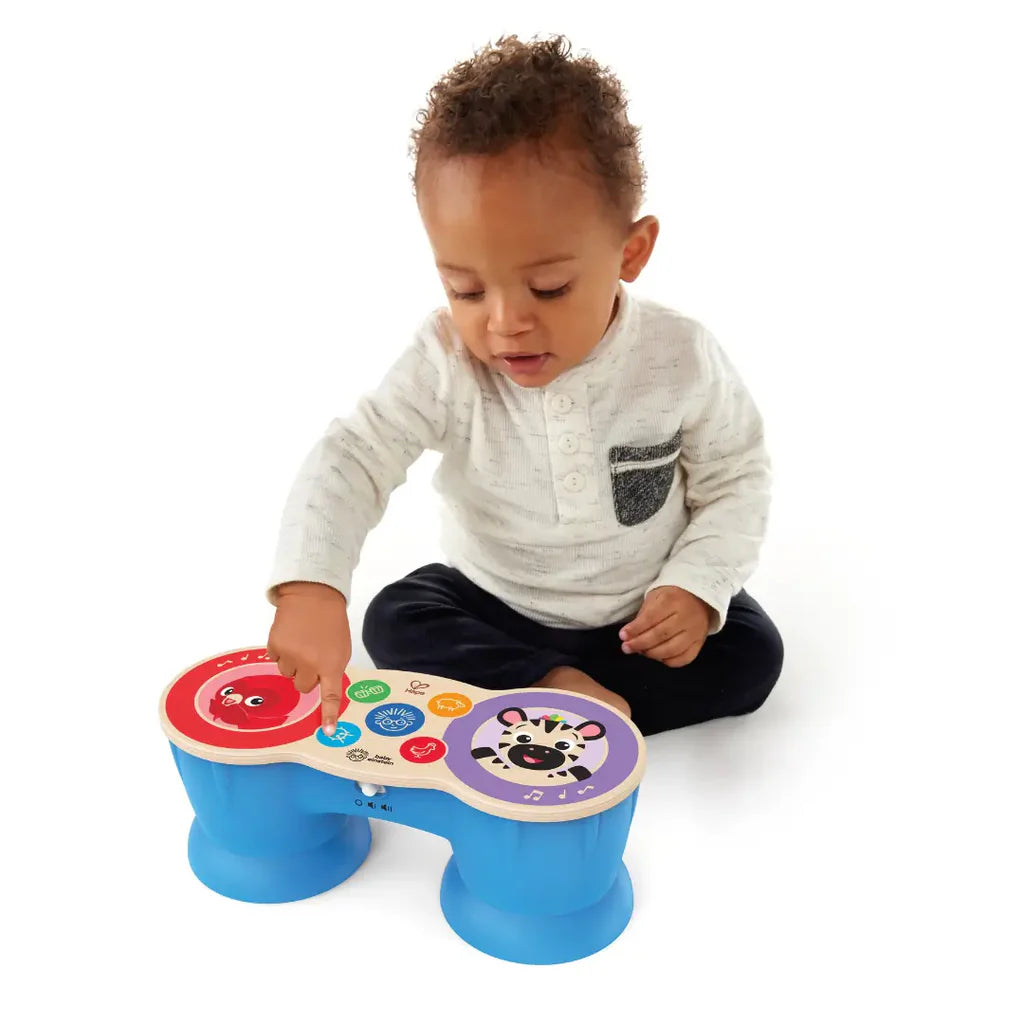 Bongo Musical Infantil de Madeira Premium com Tecnologia Magic Touch Luzes e Melodias – Hape