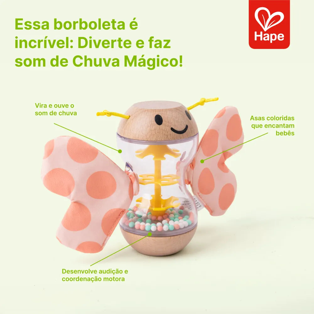 Chocalho Borboleta Som de Chuva Hape, foto 9
