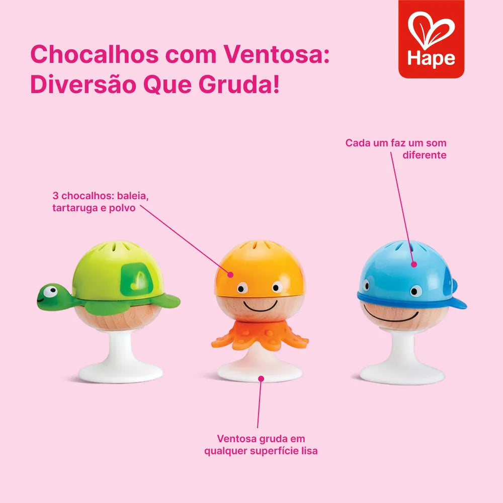 Conjunto de Chocalhos com Ventosa Hape - benefícios