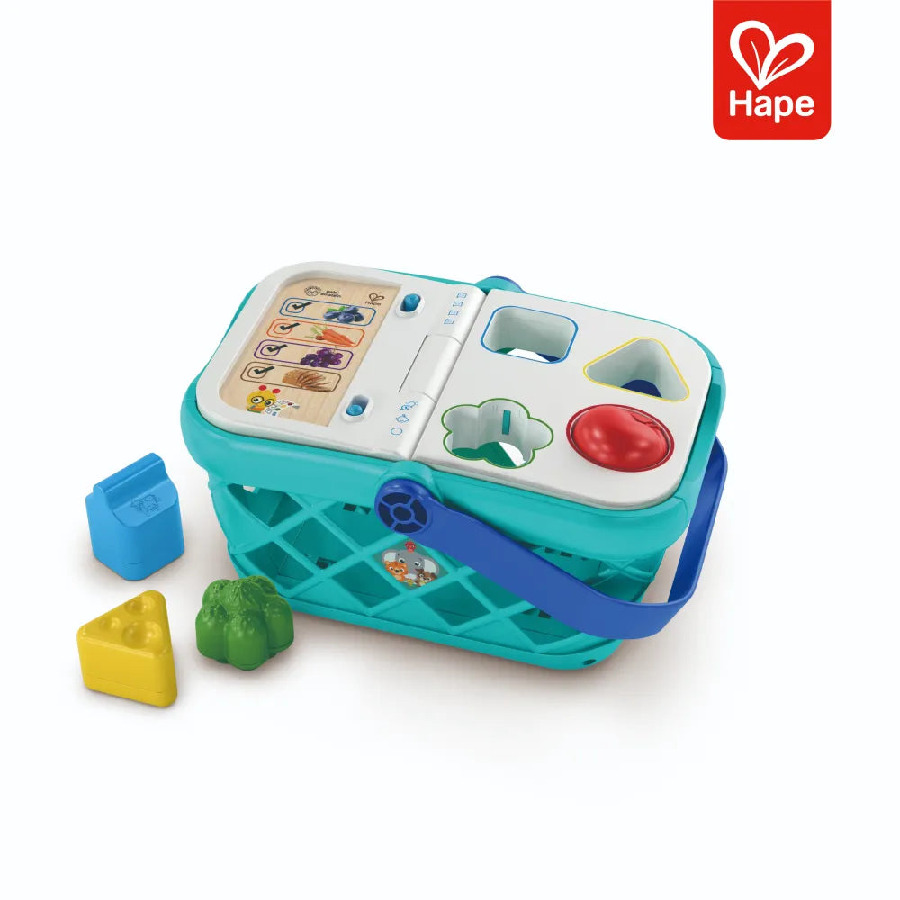 Cesta de Compras Magic Touch Hape com chocalhos de alimentos