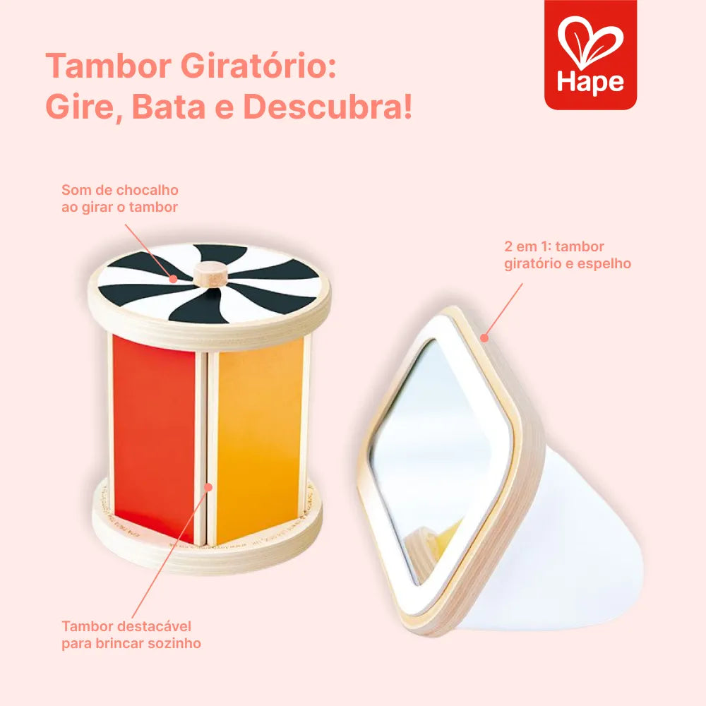 Tambor Giratório com Espelho Hape - benefícios