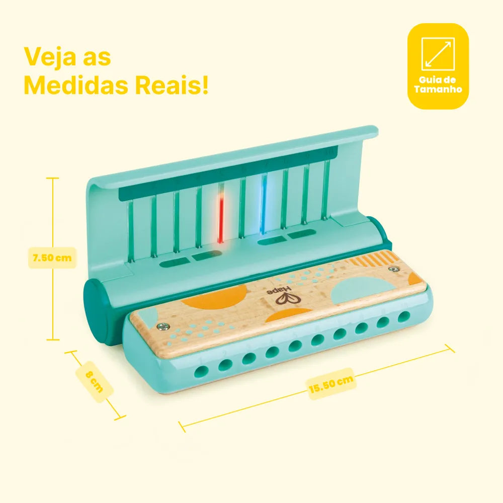 Medidas da Gaita Aprender com Luzes Hape