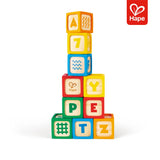 Blocos de Madeira e Silicone para Bebê: Empilhar e Aprender 6 Meses+ | Hape