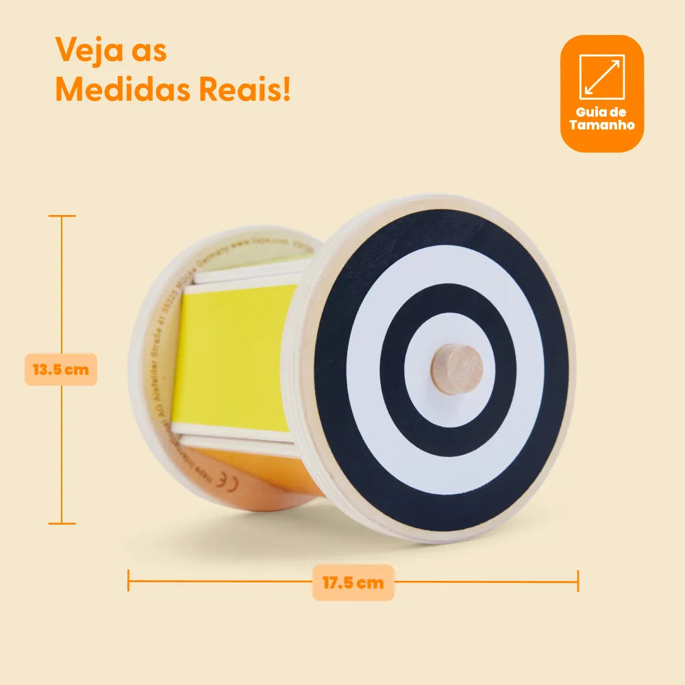 Tambor Giratório com Espelho Hape - medidas