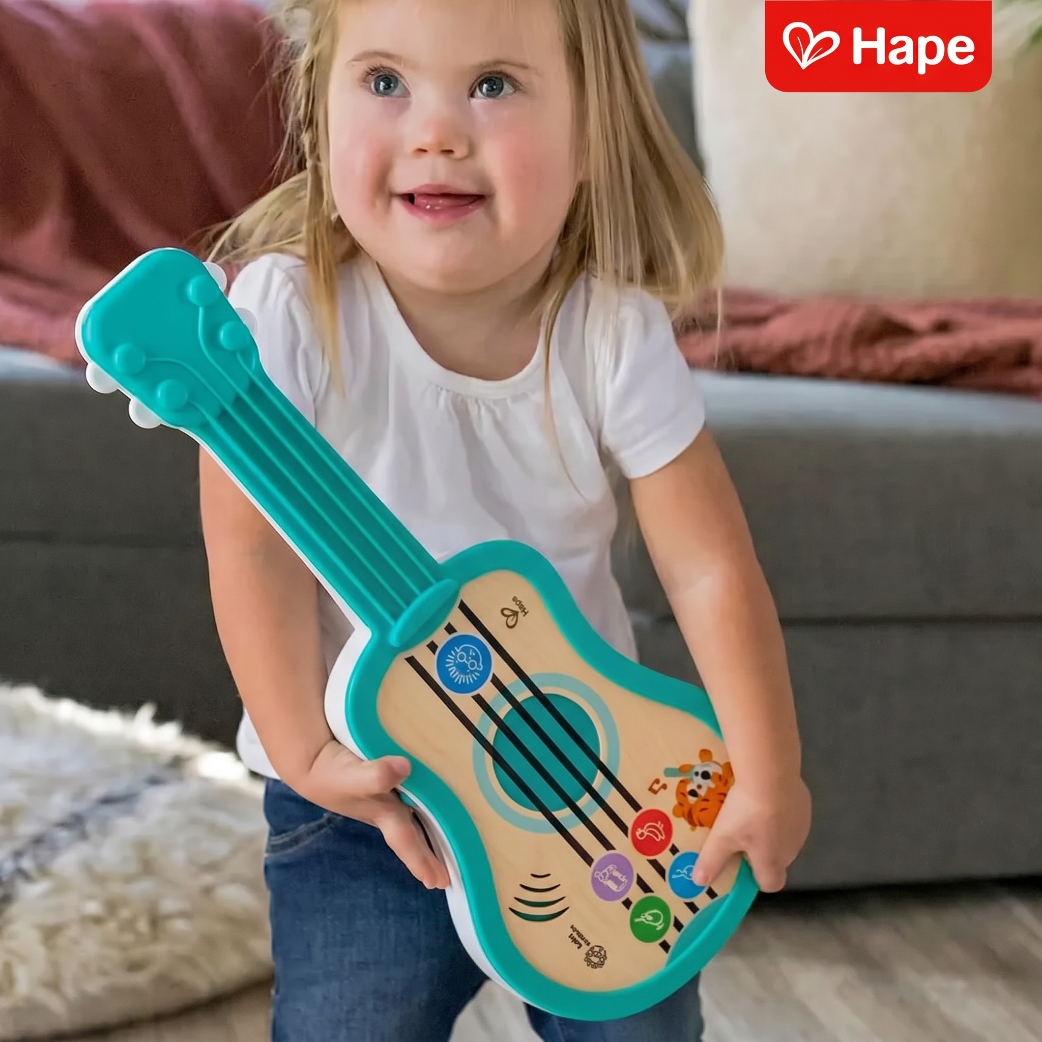 Ukulele de Madeira Magic Touch com Sons de Animais e Melodias | HAPE & Baby Einstein