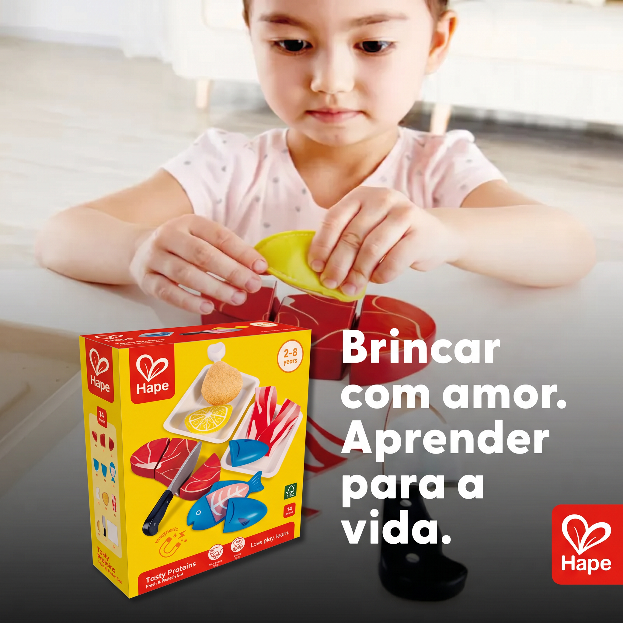 Kit Proteínas de Madeira para Cortar: Carne, Frango e Peixe | Hape