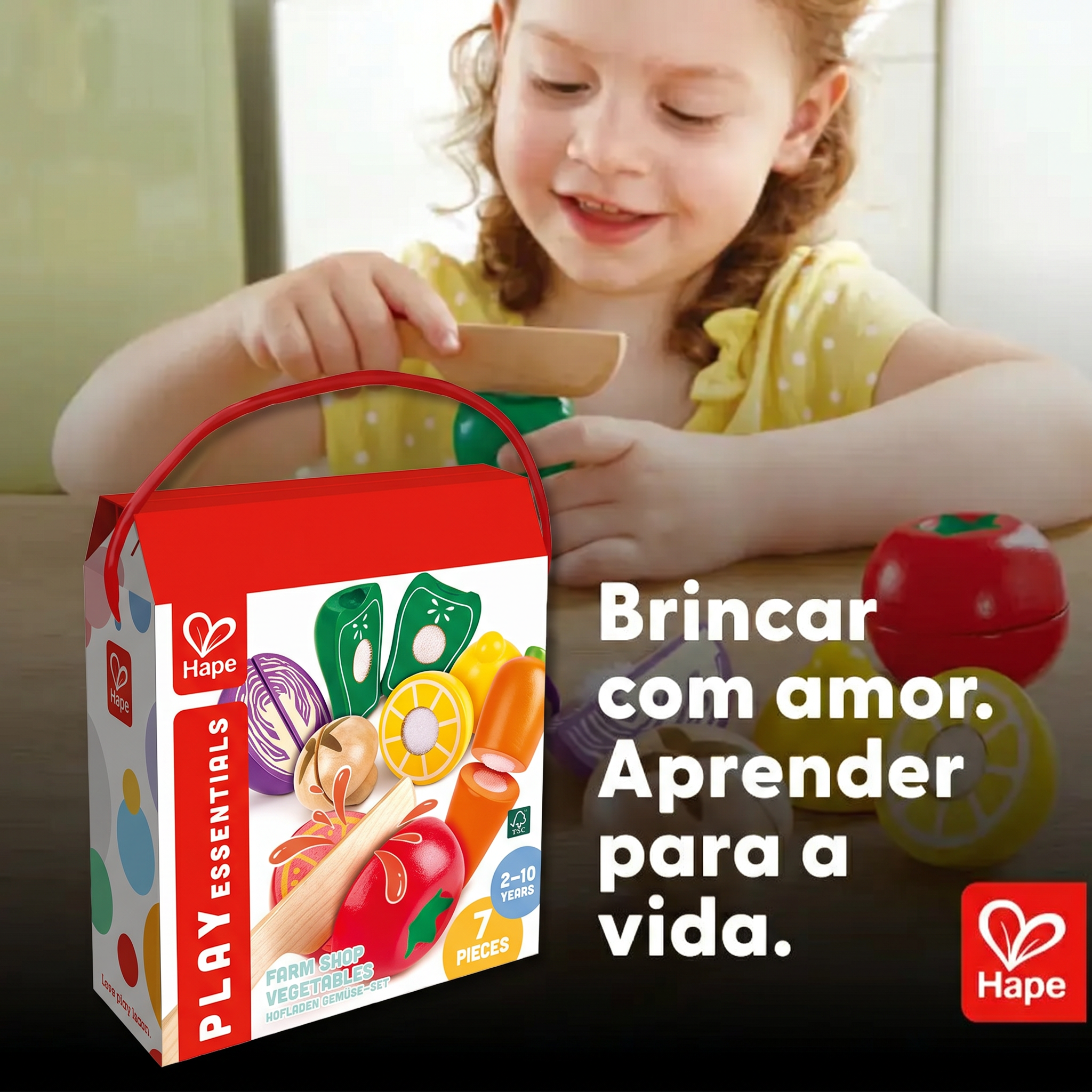 Set de Vegetais de Madeira para Cortar com Velcro | Hape