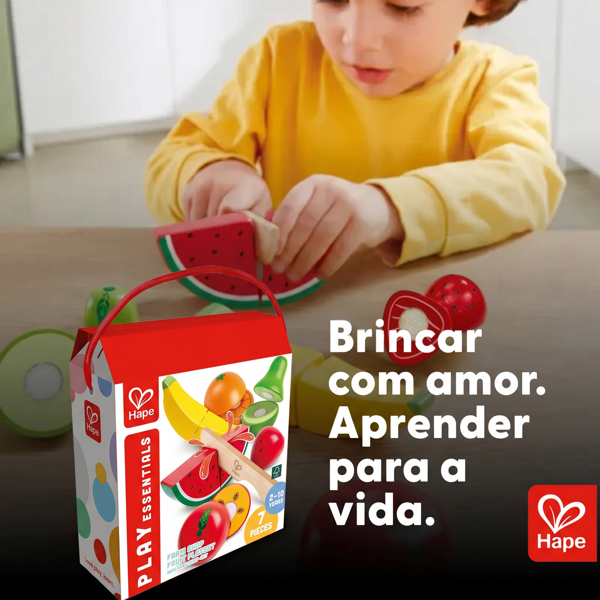 Set de Frutas de Madeira para Cortar com Velcro | Hape