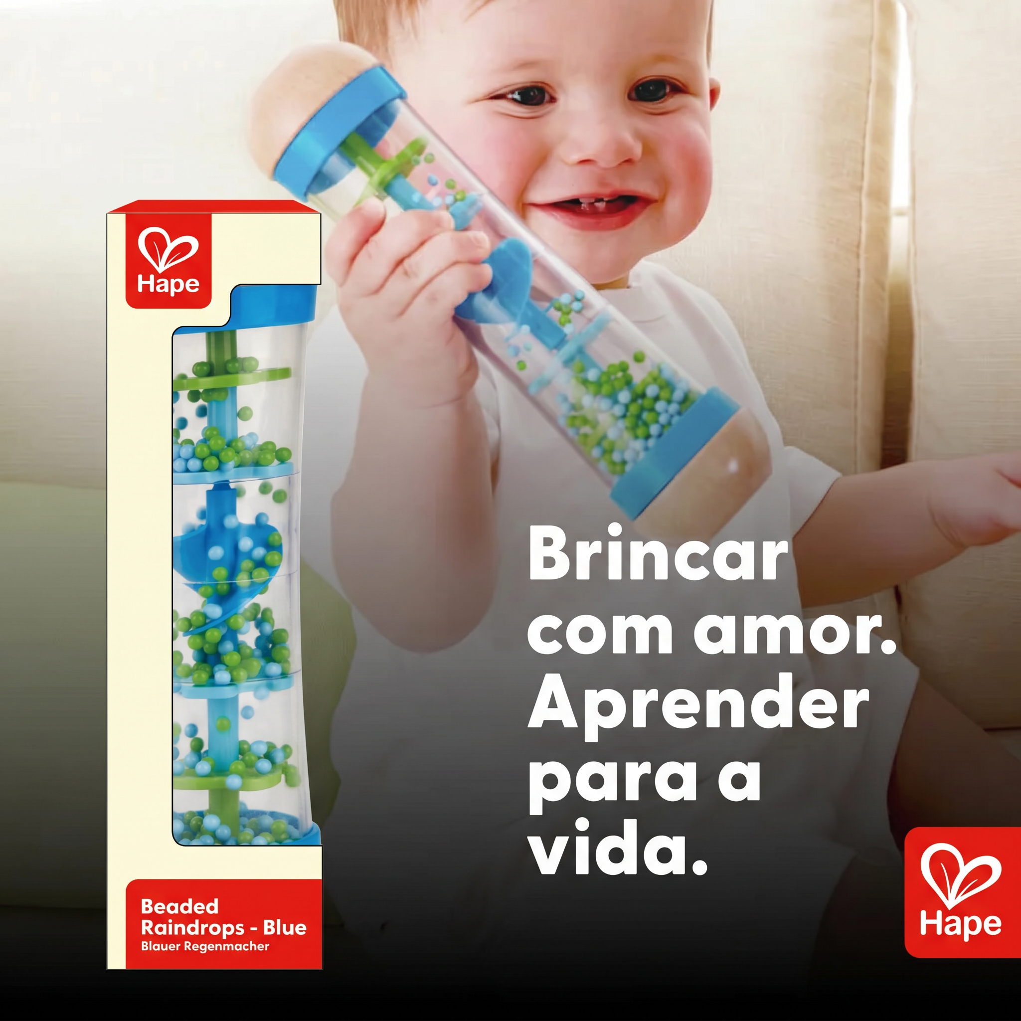 Chocalho Bastão Sensorial com Som de Chuva para Bebê 0 Meses+ | Hape