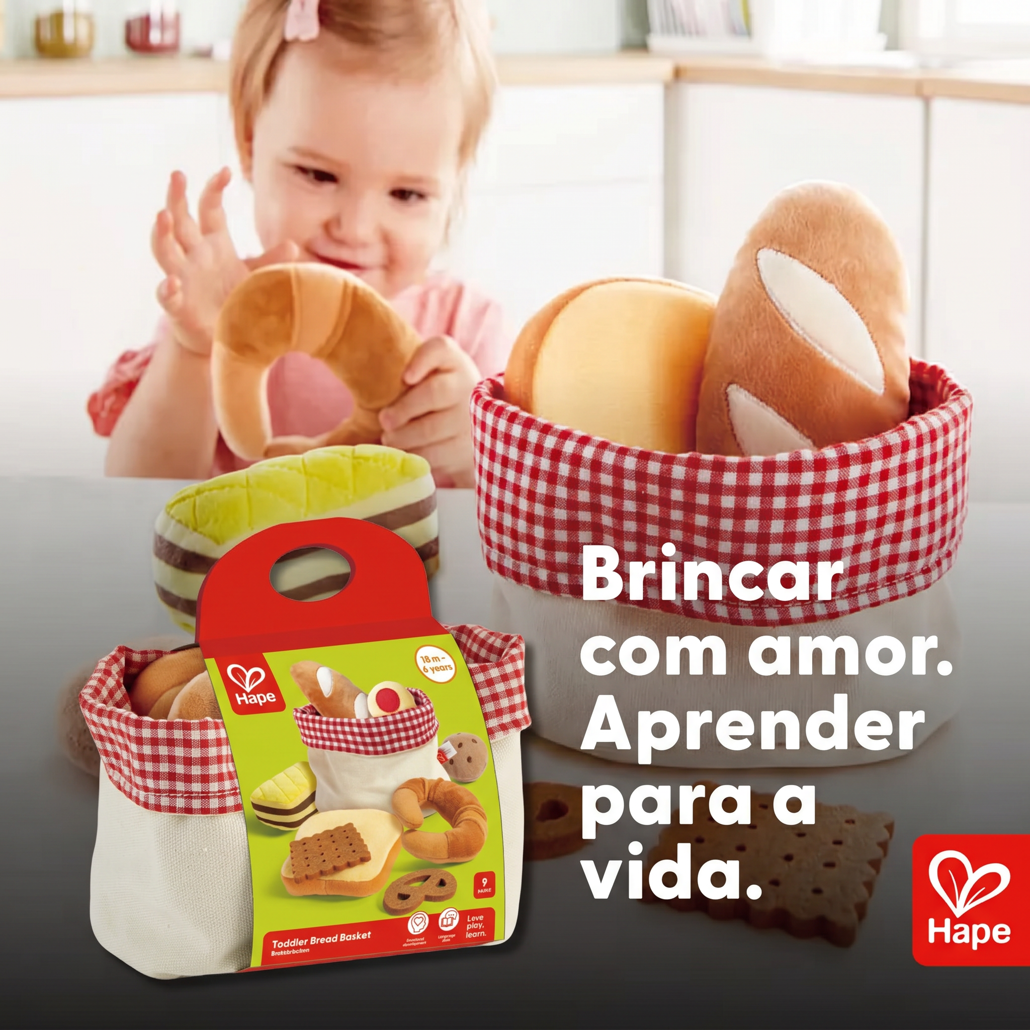 Kit Padaria Infantil de Feltro com Pães, Croissant e Bolo Faz de Conta | Hape