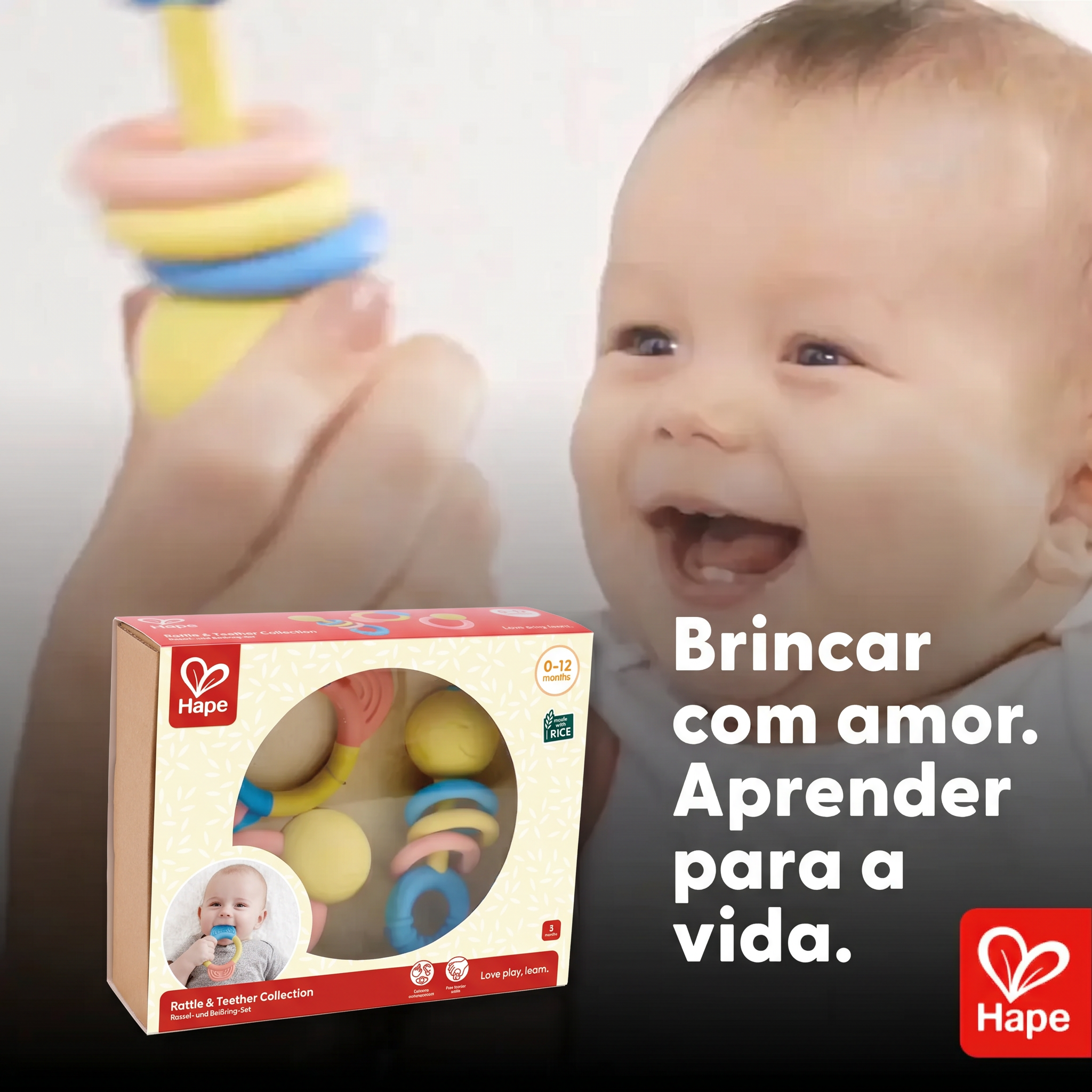 Kit Sensorial Premium para Bebês em Madeira com Texturas e Cores Suaves – Hape