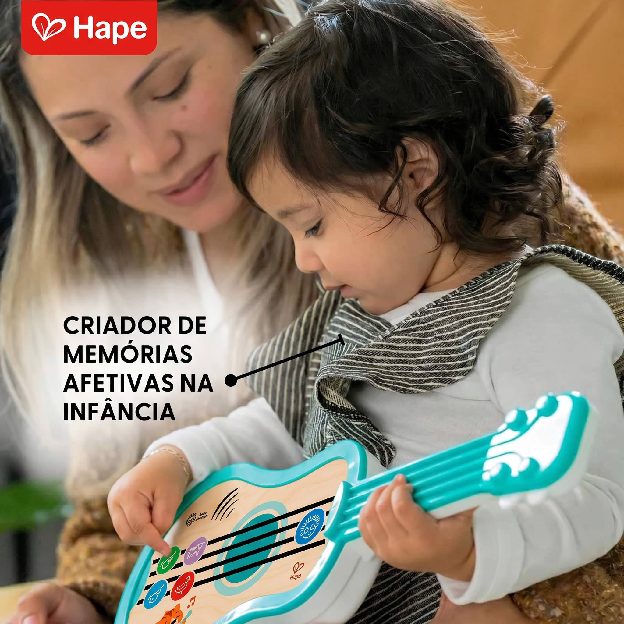 Ukulele de Madeira Magic Touch com Sons de Animais e Melodias | HAPE & Baby Einstein