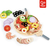 Kit Pizza Infantil de Madeira e Feltro para Cortar com Forno-Caixa | Hape