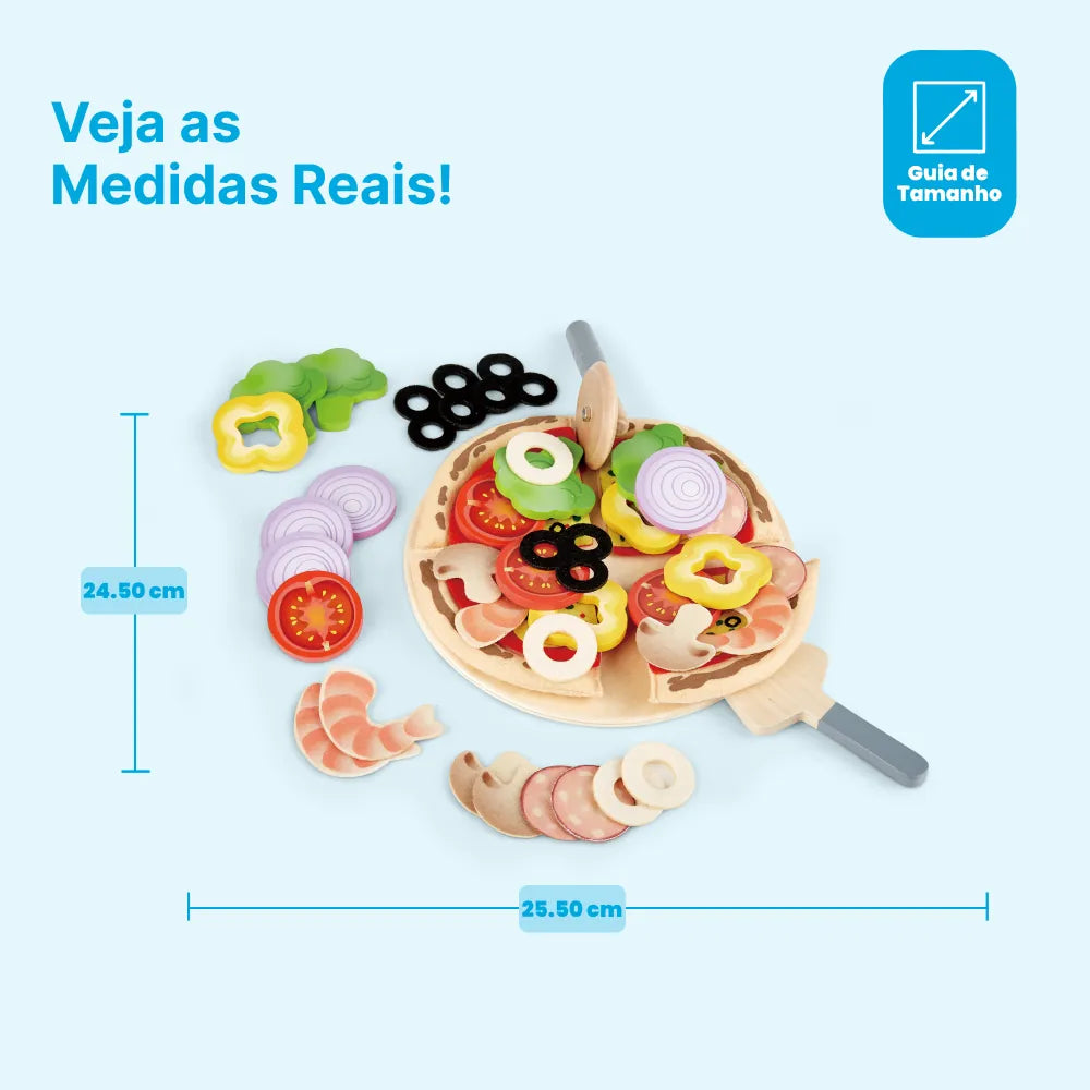 Conjunto de Pizza Perfeita Hape E3173 medidas