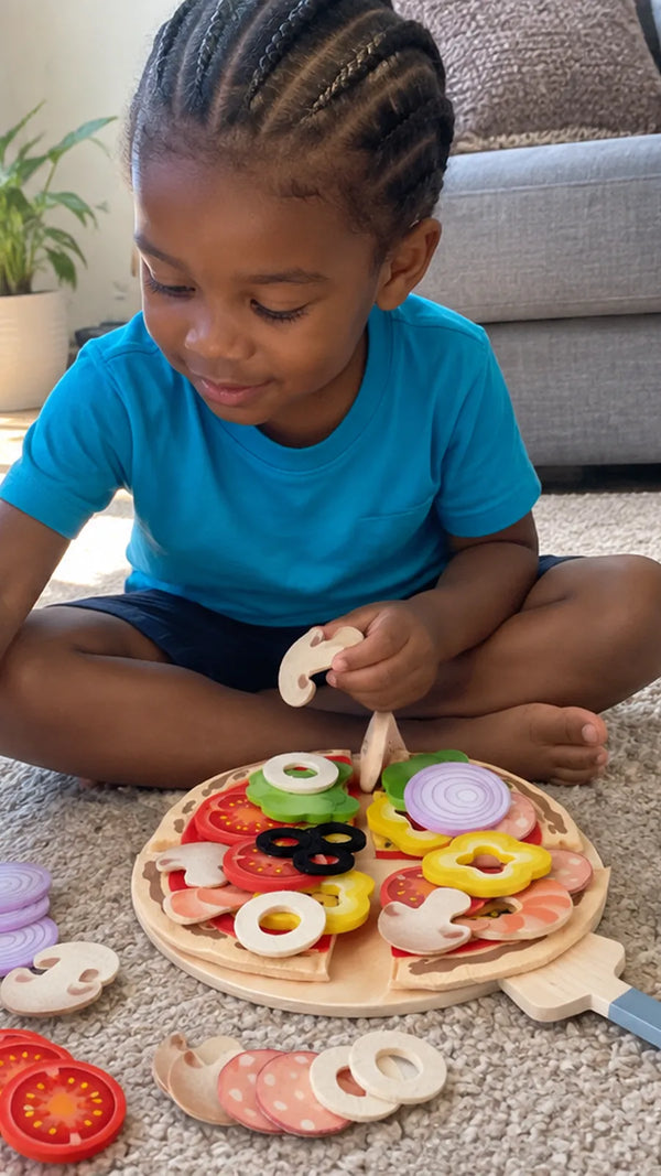 Cliente com o Conjunto de Pizza Perfeita Hape 3