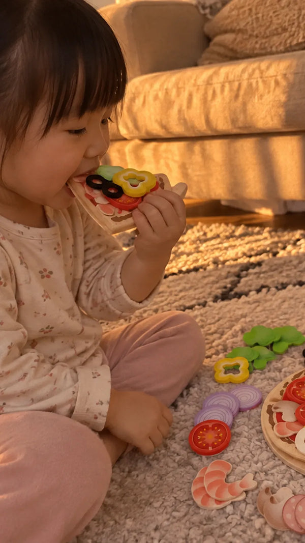 Cliente com o Conjunto de Pizza Perfeita Hape 4