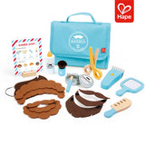Kit Salão de Beleza e Barbearia  Infantil de Madeira e feltro 22 Peças | Hape