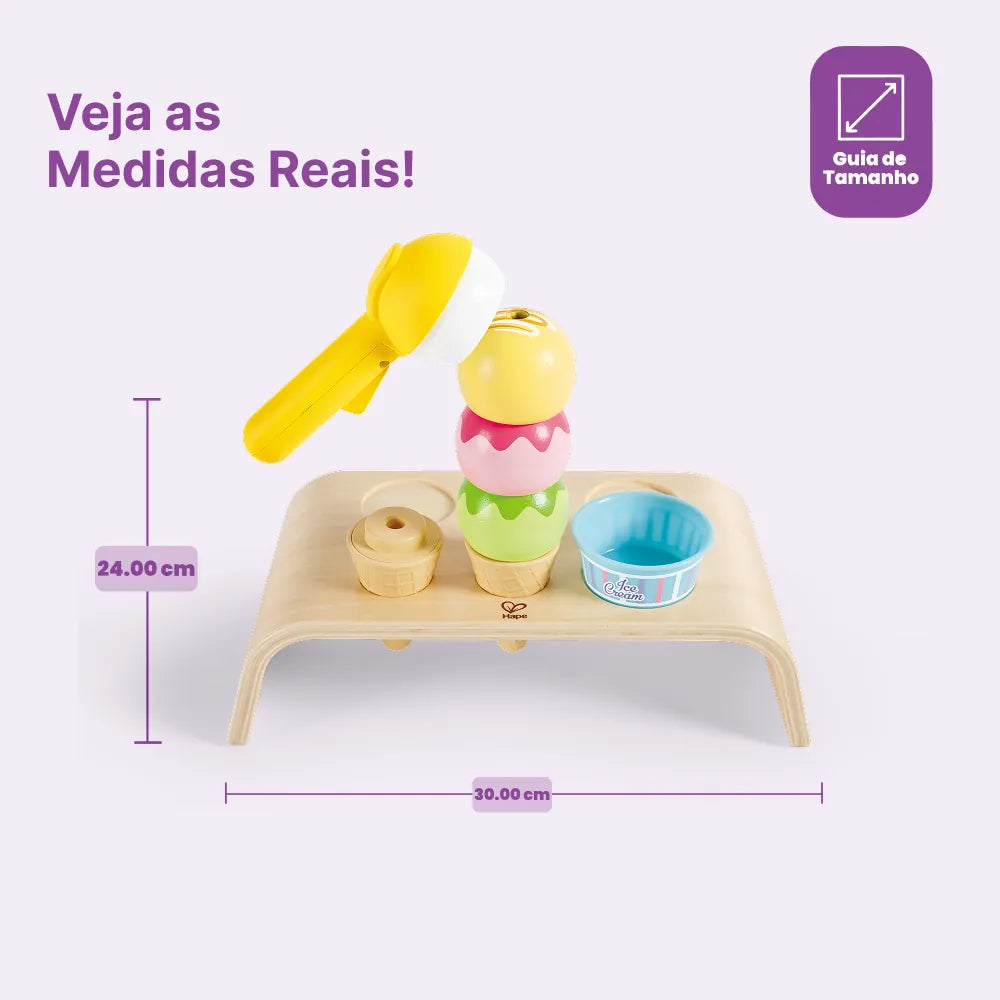 Cantinho do Sorvete Cremoso Hape E3217 medidas
