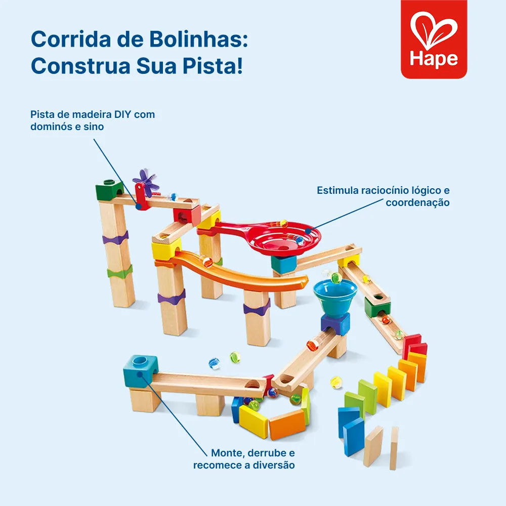 Pista de Bolinhas de Gude com Dominó e Sino Hape E1101 imagem 9